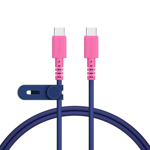 MOTTERU (モッテル) バイカラーケーブル USB-C to USB-C 60W iPhone16e 16 15 Android スマートフォン各種 iPad Macbook しなやかでやわらかい 断線に強い 急速充電 PD60W データ転送 シリコンケーブルバンド 付属 1.0m スウィートナイト MOT-BCECCC100-SN