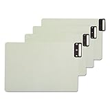 Smead 100% Recycled End Tab Pressboard File Guides, Vertical Metal Tab, Extra Wide Legal Size, Gray/Green, 50 per Box (63235)
