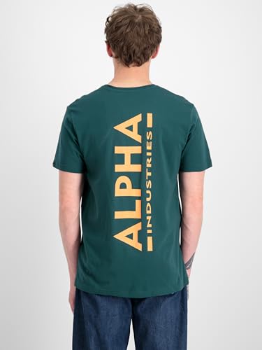 Alpha Industries Herren Backprint T, Force Green, L – Ansicht 9
