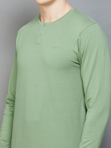 Image of Bossini Men Cotton Lycra Regular Fit Solid T Shirt