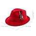 WRITWAA Men's Fashionable Hat Small Felt Fedora Warmth Retention Lightweight Cotton Felt Construction Suitable for Travel Everyday Red