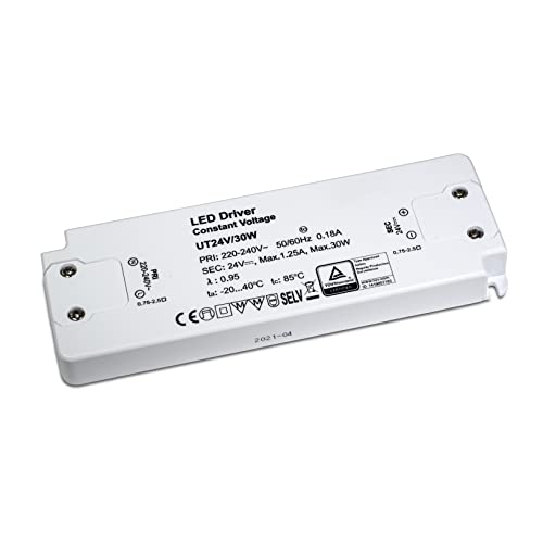 Kingled - Actec Serie UT, Netzteil AC/DC Ultra Slim für LED-Streifen, Geeignet für die Installation auf Holz und Gipskartonplatten (DC 24V, 30 W) Cover