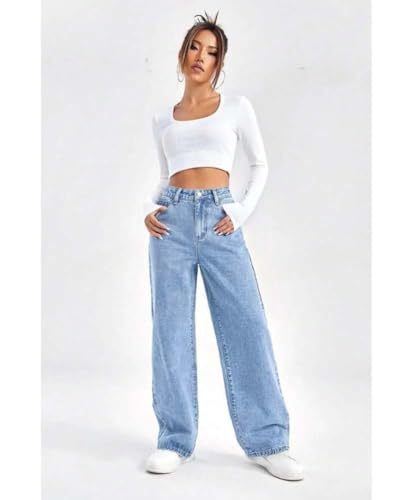 Image of KOTTY Women's Straight Fit High-Rise Stretchable Jeans