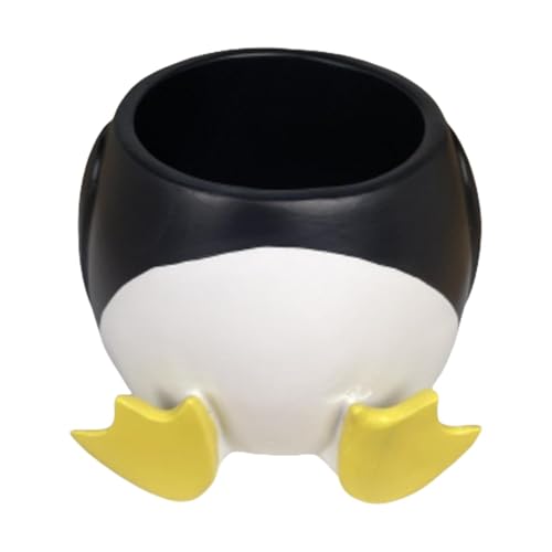 ccuzs Bonitas macetas de pingüino, maceta de cerámica en forma de pingüino, jarrón interior transparente, decoración creativa para plantas de interior y exterior, ideal para suculentas, cactus y