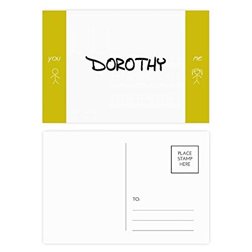 Carte postale Dorothy personnalisée lot de 20 cartes de remerciement manuscrites multicolores