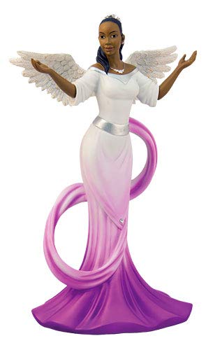 Figura de ángel afroamericano con banda púrpura 11.75 in miniatura 2