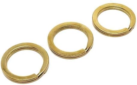 Set of 3 Brass Flat Press Double Rings (Diameter 28mm) Gold Double Rings Custom Parts Key Chain Key Ring Double Ring Leather Craft