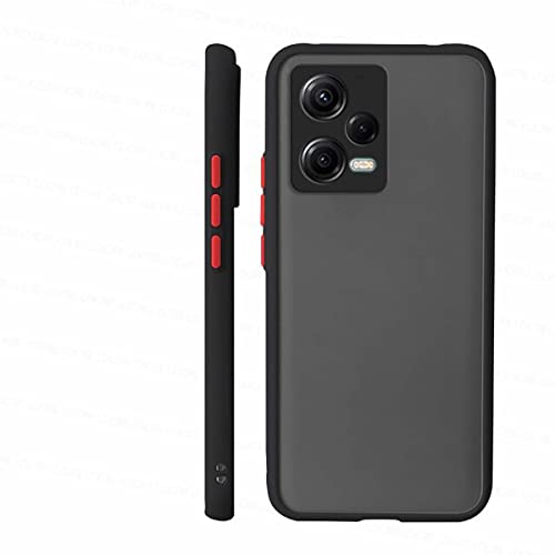 Cover per Xiaomi Poco X5 5G Redmi Note 12 5G Anti-Caduta Anti-Graffio Traslucido Hard PC Bordo Ultra Sottile Morbido Custodia silicone tpu nero