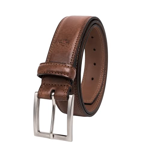Image of Vince Camuto Mens Belt | Double Stitch Detailing | Genuine Leather Belt