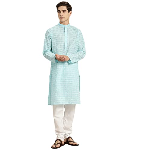 Image of SOJANYA (Since 1958 Men's Cotton Floral Regular Kurta Pyjama Set