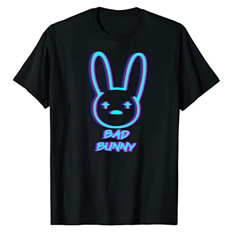Bad Bunny Women T-Shirt Line Rabbit Hip Hop Fan Dress Short Sleeve Easter Christian Summer Casual Top, Black, M Cover