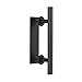Graushing 12.1” Sliding Barn Door Pull and Flush Handle Kit with Hook and Eye Lock Hardware Set, Black