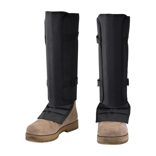 BIFZOIN Snake Gaiters Leg Guards - Waterproof Snake Bite Protection Gaiters Chaps for Hunting Hiking Lawncare,Lightweight Adjustable Lower Legs Snake Chaps for Men Women,Black