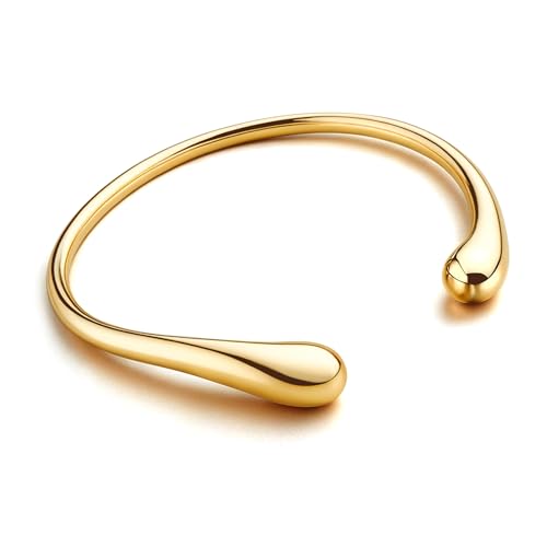 YADOCA Bracelet Jonc Femme Acier Inoxydable Plaqué Or 14 Carats Bracelets Manchette Bracelet Femme Or Bijoux pour Femmes