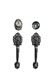 LOCKSET Single Reversal Front Door Hardware Set Luna, Heavy Duty Grip Entry Single Door Lock Set wit
