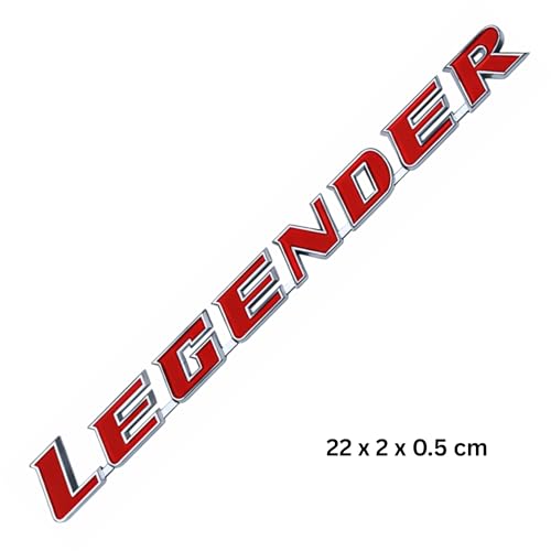 Image of KMH Premium Legender 3D Car Emblem Sticker | Stylish Brand Logo Badge | Waterproof Racing & Sports Decal for Car Exterior & Accessories | Red with Chrome, Small Size - Pack of 1