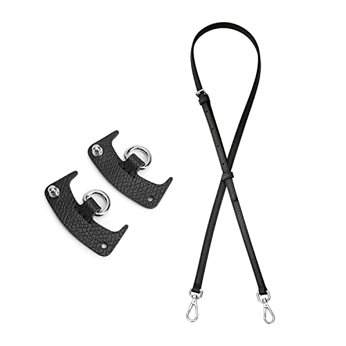 Image of Chispee Leather Shoulder Strap Kit for Mini Le Pliage,Purse Straps Replacement Adjustable for Mini Longcamp Tote Bag (Strap Set Black)