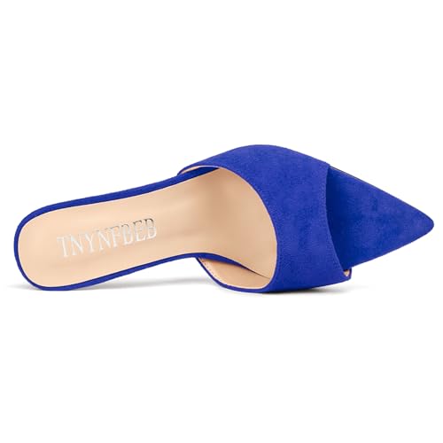 Image of TNYNFBEB Womens Stiletto High Heel Pointed Open Toe Sandals Mules Shoes Slingback Slip-on Prom Party Dress Summer 3.9 Inches Heels