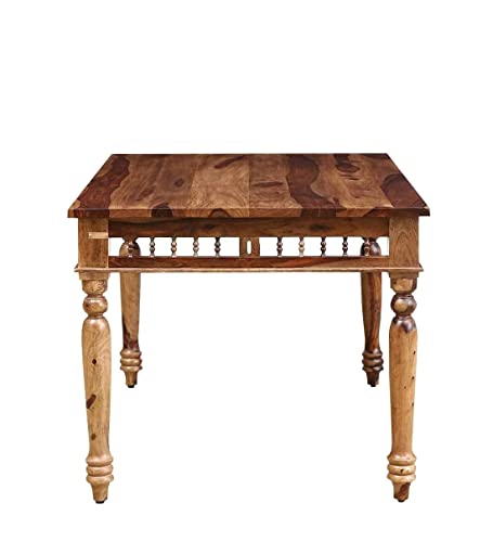 Image of SHRI MINTU'S ART Solid Sheesham Wood Dining Table 6 Seater | Six Seater Dinning Table with 6 Chairs for Home | Dining Room Sets for Kitchen & Restaurants | Chairs with Cushion | Rosewood, Teak Finish