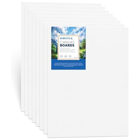 Canvas Boards for Painting 9X12 Inch Painting Canvas Panels - Bulk Canvas Acid-Free White Blank Canvas Boards for Acrylic & Oil Paints Cover
