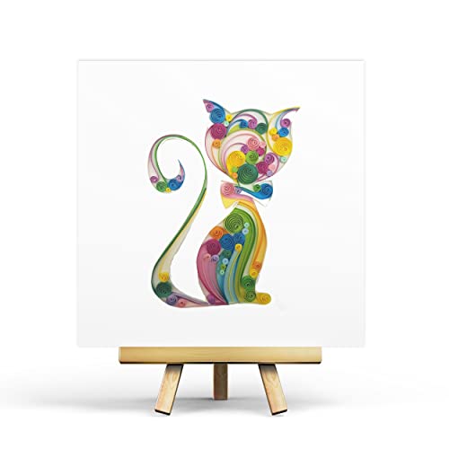Tumybee Cute Cat Card, Animal Kitty Kitten Card For Mother's Day, Father's Day, Valentine, Happy Birthday, Pet Memorial Sympathy, 3D Quilling Quilled Card For Him, Her, Friend, Mom, Dad (Colorful Cat) #TOP7