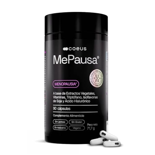 COEUS MePausa Complemento Alimenticio Menopausia - Isoflavonas Soja Cimicífuga Vitaminas B6 B9 - Sin Gluten Vegano 60 Cápsulas