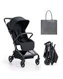 Momcozy Tuckgo Lightweight Stroller with Carbon Fiber Frame, Carry-On Compact Travel Stroller for Airplane with One-Hand Fold, Reclining Seat, Suspension Wheels for Infants and Toddlers from 6 Months