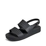 Reef Water Vista Womens Platform Sandal, Water Friendly, Adjustable Strap, Black, 9