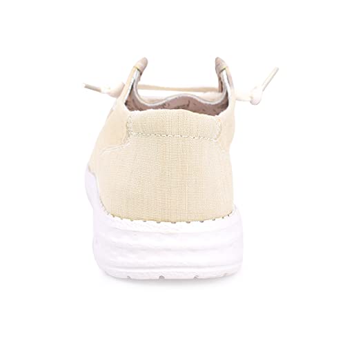Image of Women's Canvas Loafers, Comfortable Slip-On Walking Shoes | Breathable Fabric Upper, Flexible Boat-Shoe Styling, Easy On and Off for Errands, Travel, Commuting and Everyday Wear