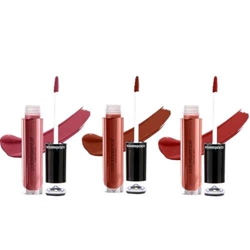 Image of Coloressence Office Combo Liquid Transfer Proof Lipstick Set of 3 x 4ml | Long Lasting | Matte Finish | Fadeproof | Highly Pigmented (Shades - Rose Gold, Vintage Rust, Maple Leaf)