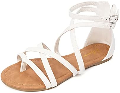 Luffymomo Women's Gladiator Strap Sandals Flat Fisherman Thong Cr...