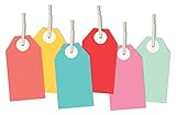The Gift Wrap Company 36-9506 12 Count Recycled Paper Strung Gift Tags, Vintage, Multicolor