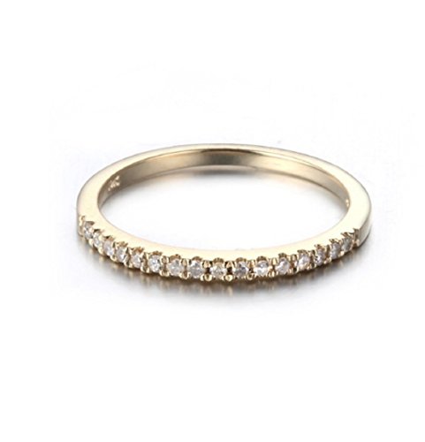 Bague de fiançailles diamant naturel et or jaune massif 10k