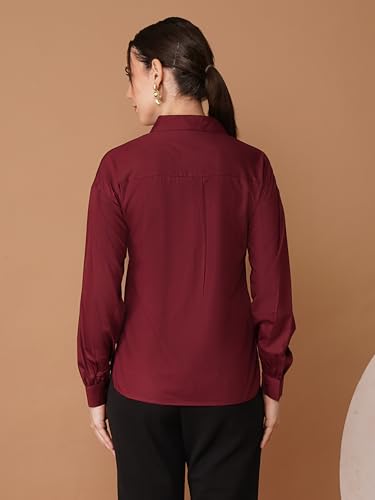 Image of OOMPH! Full Sleeve Stylish Western Drop Shoulder Shirts for Women Regular fit Shirts for Woman