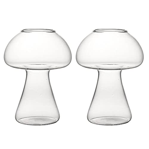 2 Unidades Taça De Cogumelo Cálice Decorativo Copo De Festa Copos De Vinho De Cogumelo Martini Óculo