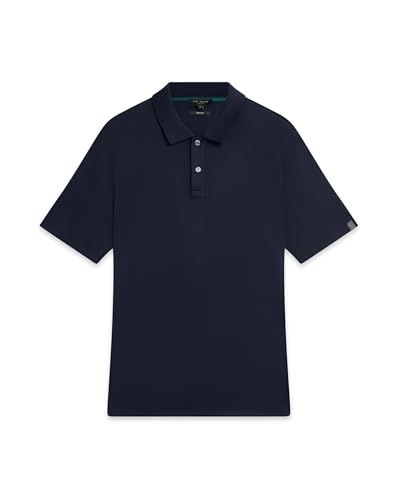 Ted Baker Men's Connall Short Sleeve Cotton Polo Shirt, Navy, 3/M