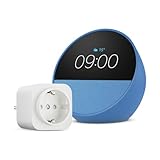 Amazon Echo Spot (Ultimo modello) | Blu + Amazon Basics Presa intelligente, compatibile con Alexa - Kit di base per Casa
