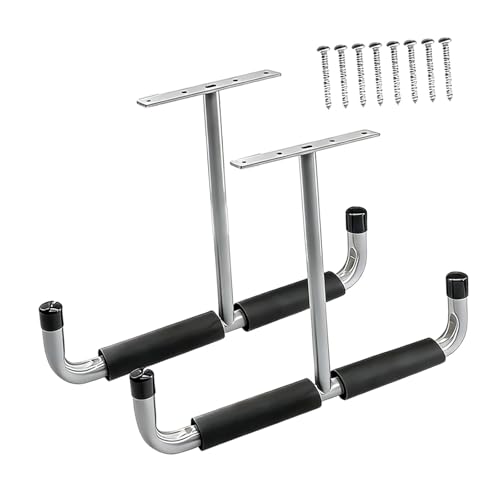 Support de rangement polyvalent en métal argenté pour garage