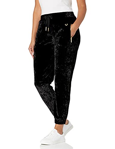 Preisvergleich Produktbild True Religion Damen Crushed Velvet Jogger Pant Trainingshose, schwarz / Gold, Groß