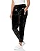Produktbild True Religion Damen Crushed Velvet Jogger Pant Trainingshose, schwarz/Gold, Groß
