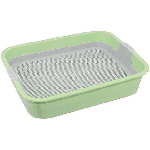 4BIG.fun - First Cat Litter Tray - Perfect for Kittens, Cats, Babies, Young Cats - Toilet Tray with Cleaning Strainer - House Clean Even Without Cat Litter - Available in Green or Grey Cover