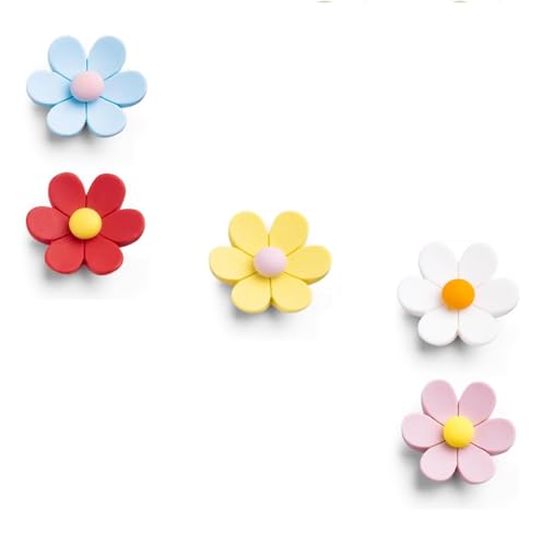 Image of K.K. VillA Beautiful 3D Flower Fridge Magnets for Home & Office | Strong Decorative Magnets for Refrigerator, Locker, Whiteboard & Kitchen Use | Multicolour Floral Design (Pack of 5, Medium)