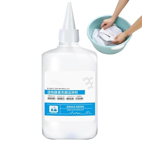 Removedor de manchas de ropa, detergente de lavandería enzimática activa de 250 ml, agente de eliminación de manchas de cuello, removedor de olores para sudor, aceite