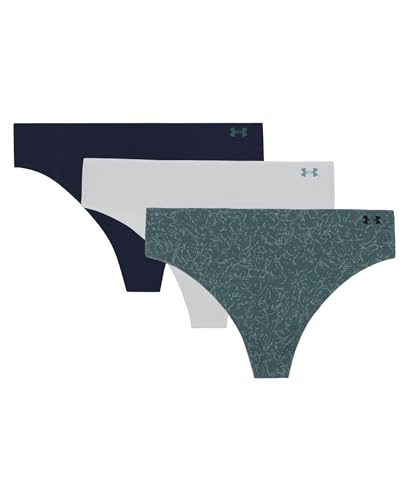 Image of Under Armour Women's 3-pack Pure Stretch No Show Thong Underwear, All-day Comfort & Ultra-soft Fit