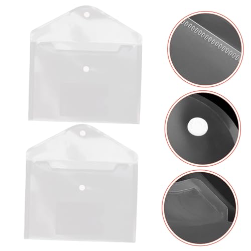 VILLFUL 12個 透明ファイルホルダー 軽量製ボタン付きクリアポケット 大容量書類収納 学生 オフィス用整理ファイルケース 名刺ホルダー付