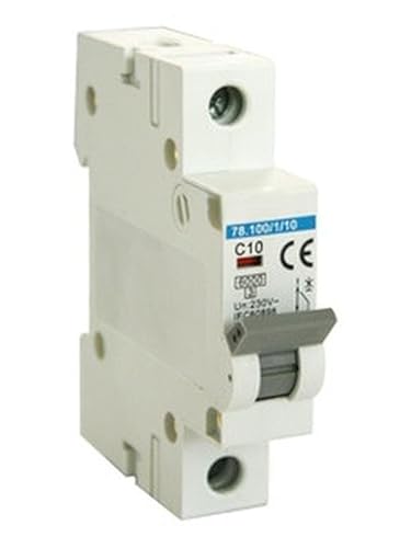 Magnetothermischer Schalter 1-polig 10A 6kA, Schutz von Stromkreisen, Überlastungsschutz, ideal für Hausinstallationen