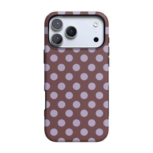 Casely iPhone 18 Pro Max Case | Spotted in SoHo | Burgundy Polka Dot | Bold Protective Design | Compatible with MagSafe