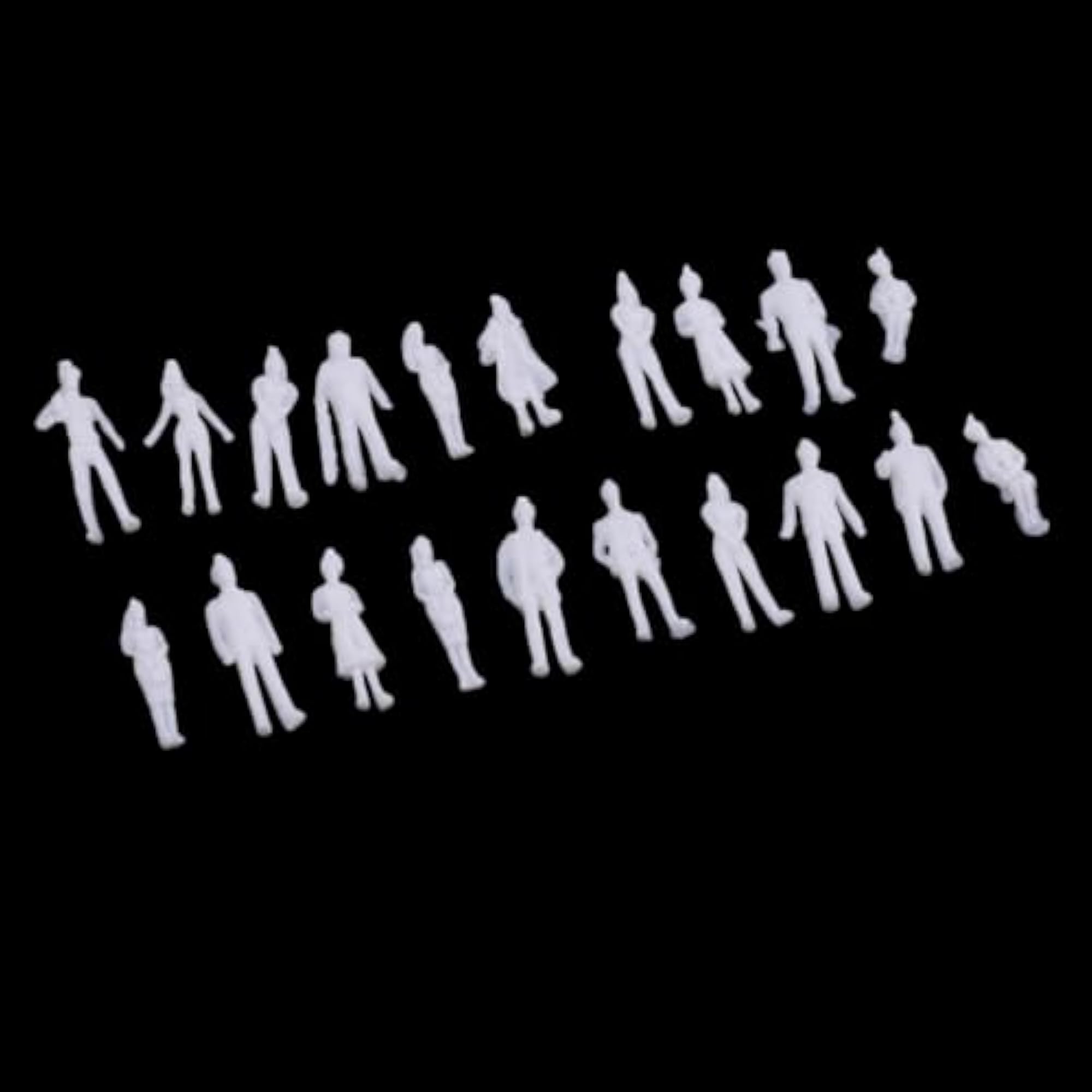 20Pcs 1/100 HO Scale Unpainted Model People Figures