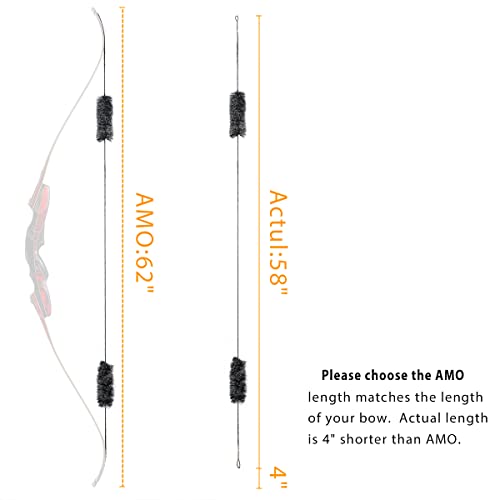 Tachyon Archery Handmade Flemish D97 Bowstring Equipped With 1 Pair Rabbit Fur Bow String Silencer Premium Quality 16 Strand Bow Strings For Traditional And Recurve Bow (Multiple Sizes) Amo62 #TOP1