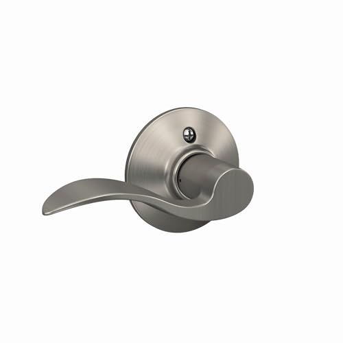 Image of Schlage F10 ACC 619 Accent Door Lever, Hall & Closet Passage Lock, Satin Nickel